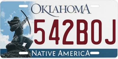 OK license plate 542BOJ