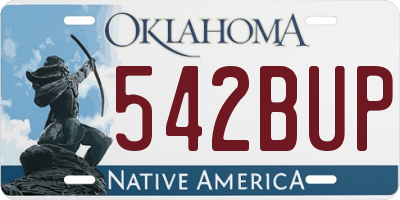 OK license plate 542BUP