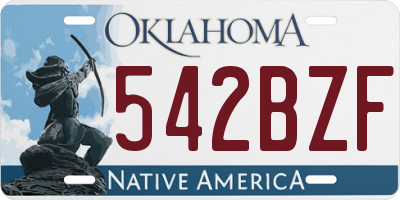 OK license plate 542BZF