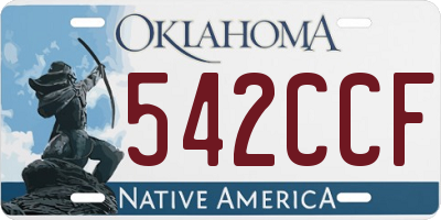 OK license plate 542CCF