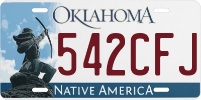 OK license plate 542CFJ