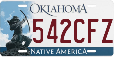 OK license plate 542CFZ