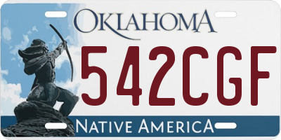 OK license plate 542CGF