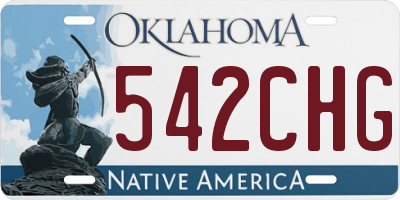 OK license plate 542CHG