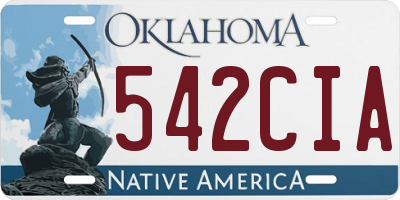 OK license plate 542CIA