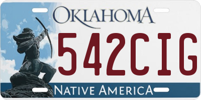 OK license plate 542CIG
