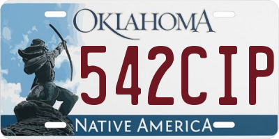 OK license plate 542CIP