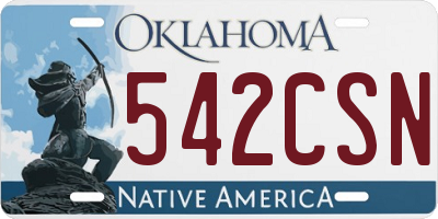 OK license plate 542CSN