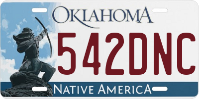 OK license plate 542DNC