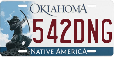 OK license plate 542DNG