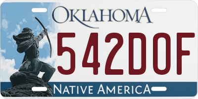 OK license plate 542DOF