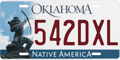 OK license plate 542DXL