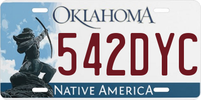 OK license plate 542DYC