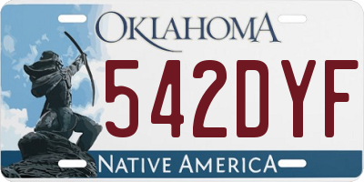 OK license plate 542DYF