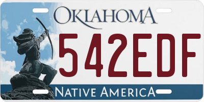 OK license plate 542EDF