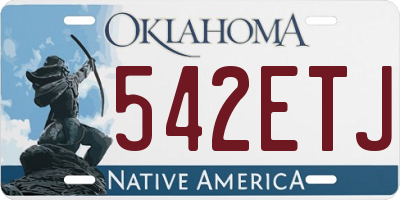 OK license plate 542ETJ