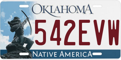 OK license plate 542EVW