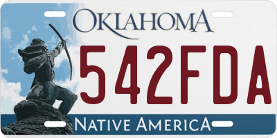 OK license plate 542FDA