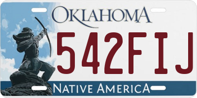 OK license plate 542FIJ