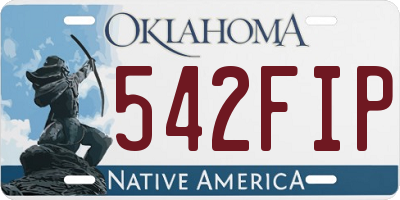 OK license plate 542FIP