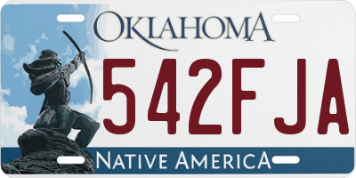 OK license plate 542FJA