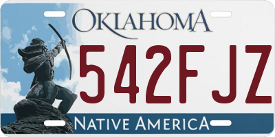OK license plate 542FJZ