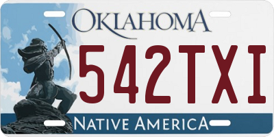 OK license plate 542TXI