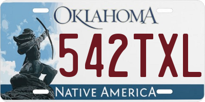 OK license plate 542TXL