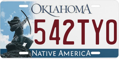 OK license plate 542TYO