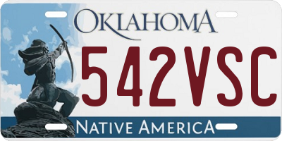 OK license plate 542VSC