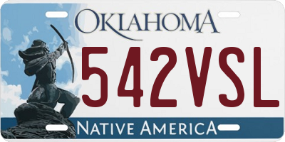 OK license plate 542VSL
