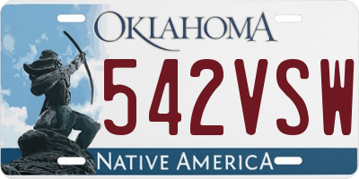 OK license plate 542VSW