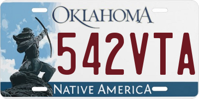 OK license plate 542VTA