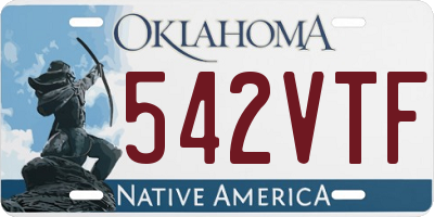 OK license plate 542VTF