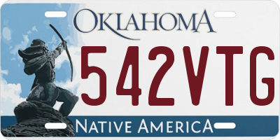 OK license plate 542VTG