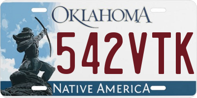 OK license plate 542VTK