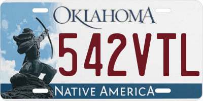 OK license plate 542VTL