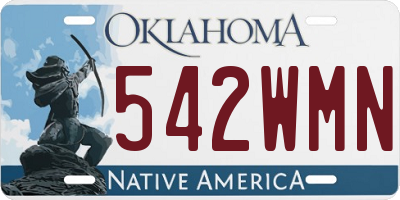 OK license plate 542WMN