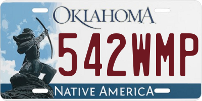 OK license plate 542WMP