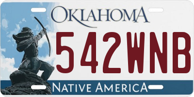 OK license plate 542WNB