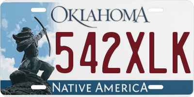 OK license plate 542XLK