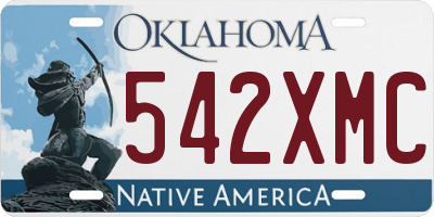 OK license plate 542XMC