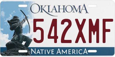 OK license plate 542XMF
