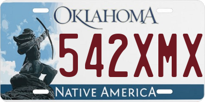 OK license plate 542XMX