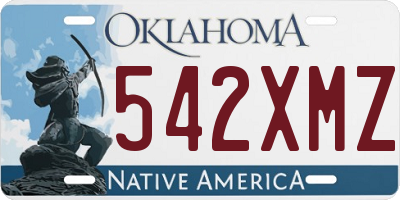 OK license plate 542XMZ