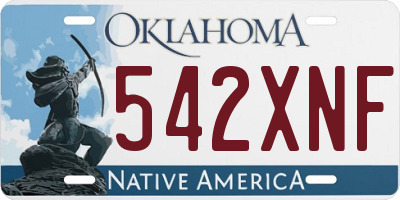 OK license plate 542XNF