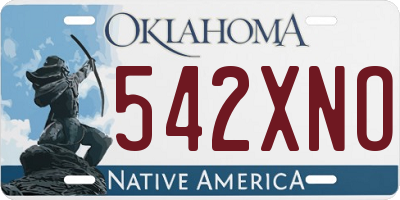 OK license plate 542XNO