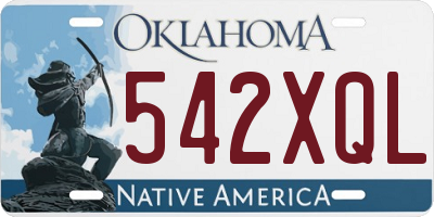OK license plate 542XQL