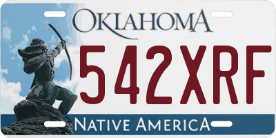 OK license plate 542XRF