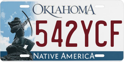 OK license plate 542YCF